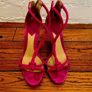 Brian Atwood Fuchsia Priscilla Wedge Sandal